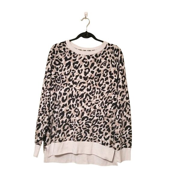 Victoria's Secret Tops - Victoria's Secret Pink Women's Top Leopard Print M Oversized Sweatshirt New